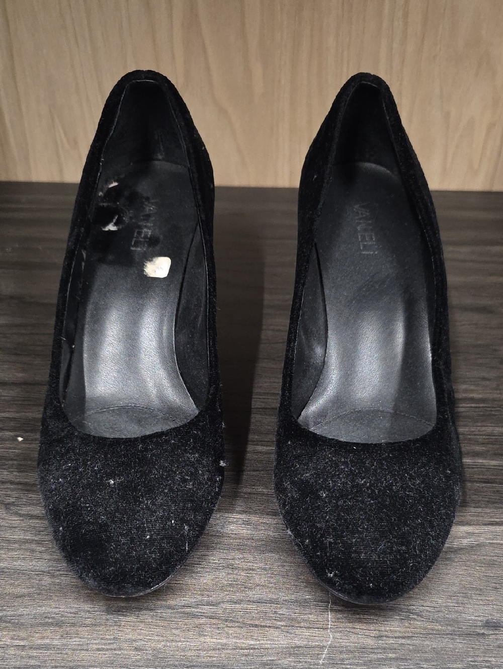 Vaneli Black Suede Round-Toe Pumps